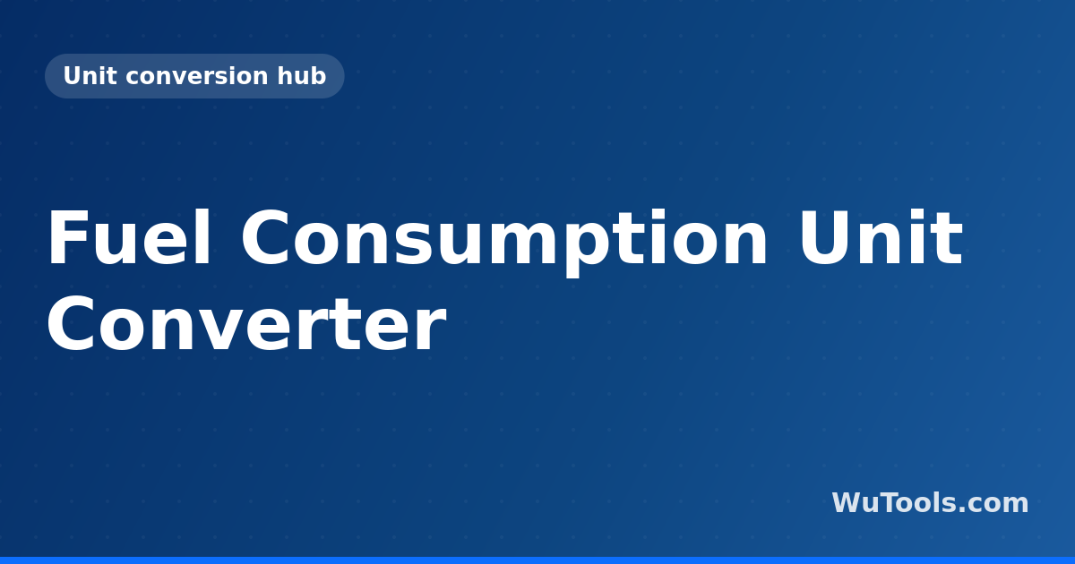 Fuel Consumption Converter - L/100km, MPG | WuTools