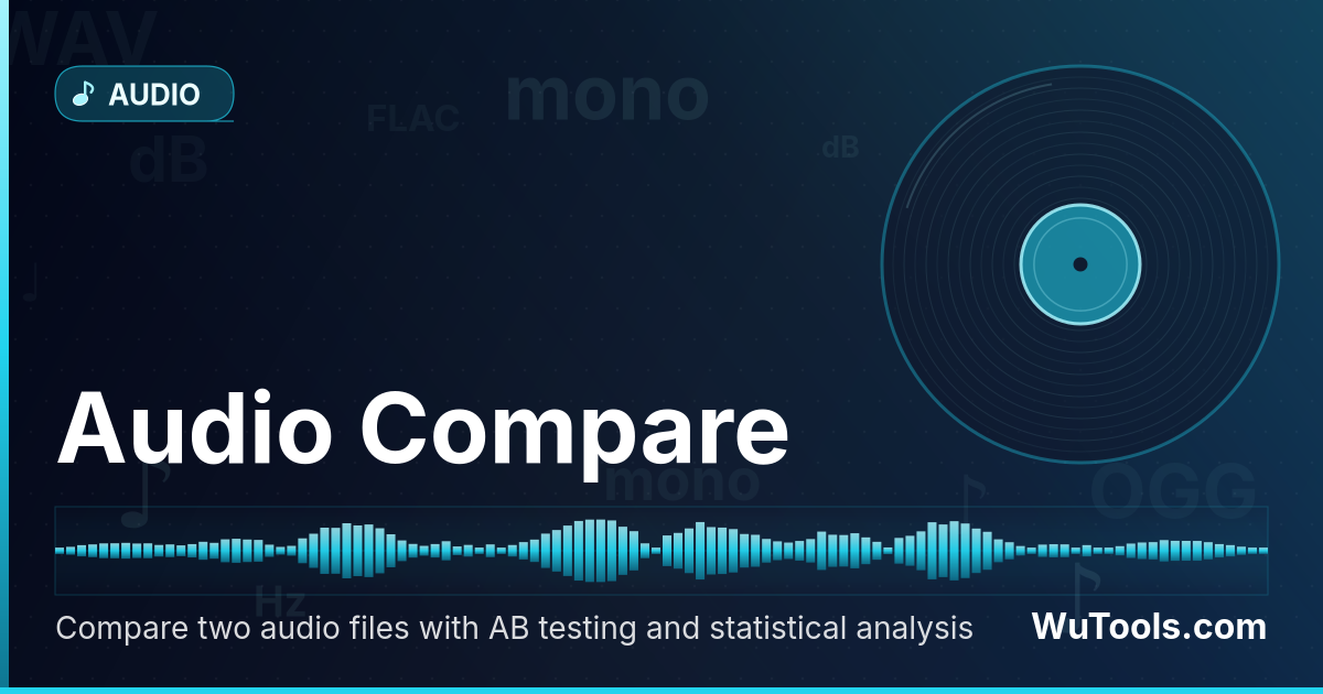 Comparador de Áudio — Ferramenta gratuita de comparação de áudio online. Compare dois arquivos de áudio usando teste AB e análise estatística.