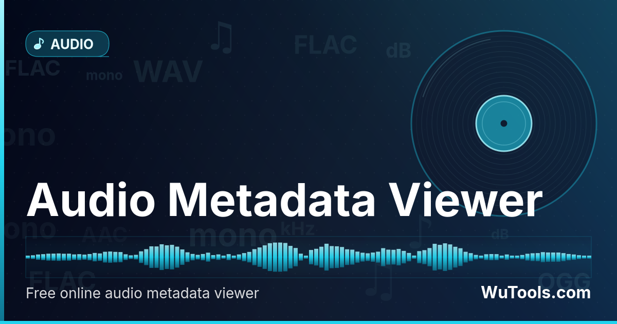 Visor de Metadatos de Audio — Visor de metadatos de audio gratis. Lee etiquetas ID3, carátula, artista, título, bitrate, códec de MP3, FLAC, M4A, OGG,
