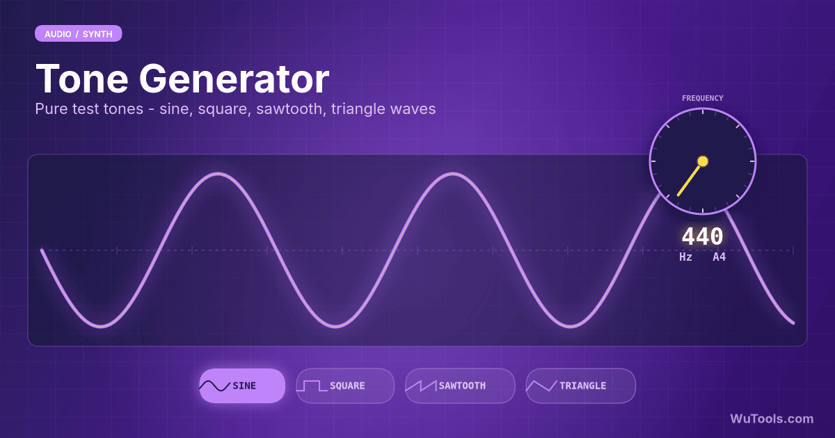 Gerador de Tom — Gerador de tom online gratuito. Crie ondas senoidais, quadradas, dente de serra, triangulares e ruído rosa/branco. Frequ