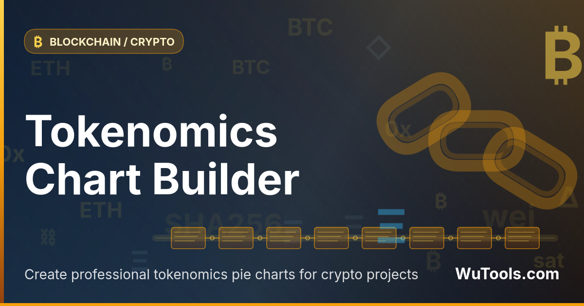 Tokenomics Chart Builder — Build pie and doughnut tokenomics charts for crypto whitepapers. Edit categories, percentages, colors and export 4K PNG