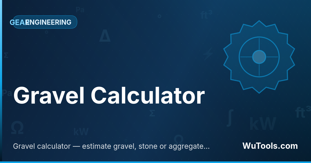 Calculateur de Gravier — Calculateur de gravier: estimez gravier, pierre ou agrégats pour allées, chemins et aménagement. Mètres cubes, tonnes et