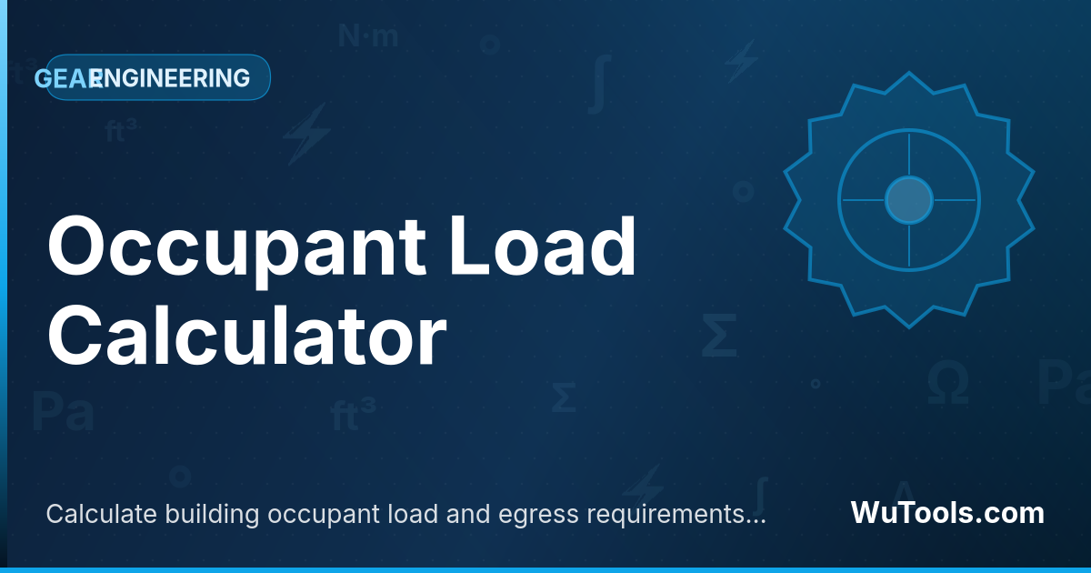 Occupant Load Calculator — Calculate building occupant load and egress requirements per IBC. Determine exits, corridor widths, and travel distances