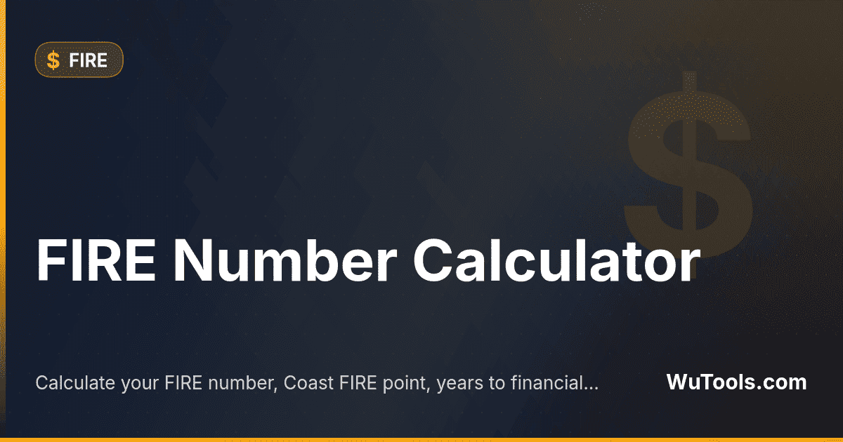FIRE Number Calculator — Calculate your FIRE number, Coast FIRE point, years to financial independence and Trinity Study sensitivity (3.5%/4%/4.5