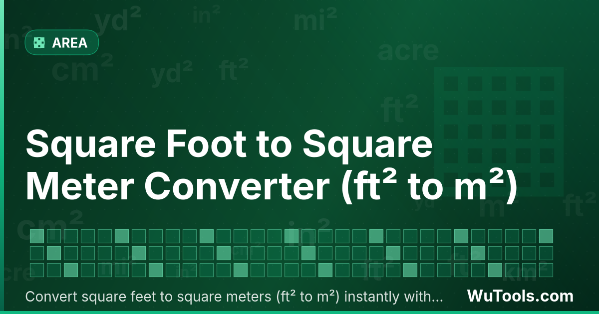 Conversor de Pé Quadrado para Metro Quadrado — Converta pés quadrados para metros quadrados grátis. 1 ft² = 0.09290304 m². Conversor preciso com fórmula, exemplos e ta