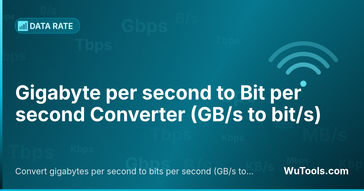 Convertisseur de Gigaoctet par seconde vers Bit par seconde — Convertir gigaoctets par seconde vers bits par seconde gratuitement. 1 GB/s = 8,000,000,000 bit/s. Convertisseur précis