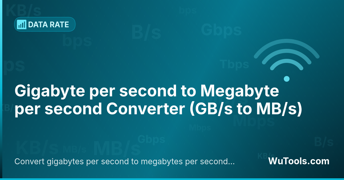 Conversor de Gigabyte por segundo para Megabyte por segundo — Converta gigabytes por segundo para megabytes por segundo grátis. 1 GB/s = 1000 MB/s. Conversor preciso com fórmula, exe