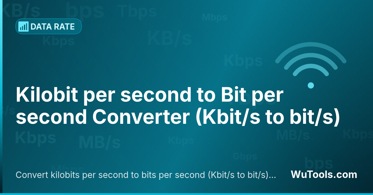 Conversor de Kilobit por segundo para Bit por segundo — Converta kilobits por segundo para bits por segundo grátis. 1 Kbit/s = 1000 bit/s. Conversor preciso com fórmula, exempl