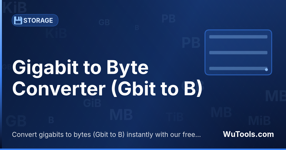 Convertisseur Gigabit vers Octet — Convertir gigabits vers octets gratuitement. 1 Gbit = 134,217,728 B. Convertisseur précis avec formule, exemples et tabl