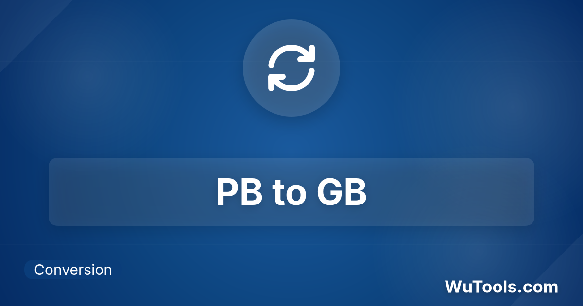 Petabyte to Gigabyte Converter (PB to GB)