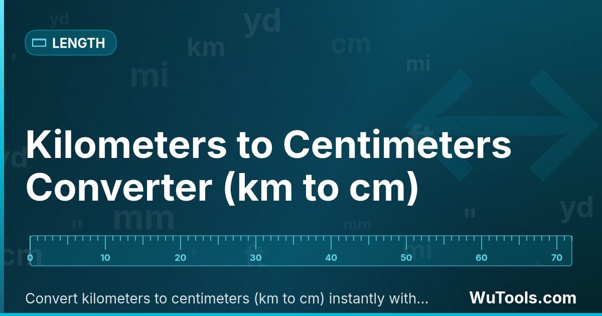 Convertisseur Kilomètres en Centimètres — Convertir kilomètres vers centimètres gratuitement. Un kilomètre équivaut à 100,000 centimètres.. Convertisseur précis a