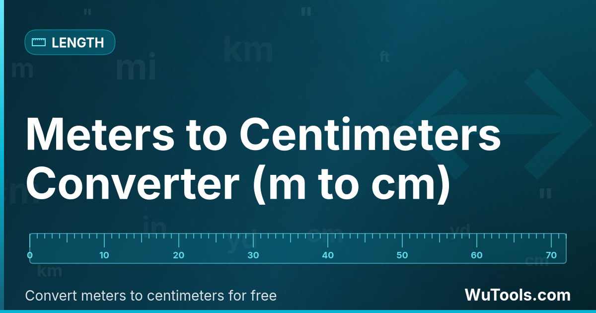 Chuyển đổi Mét sang Centimet — Chuyển đổi mét sang centimet (m sang cm) tức thì: 1m = 100 cm chính xác. Cho may vá, đo nhân trắc, nội thất, làm vườn và