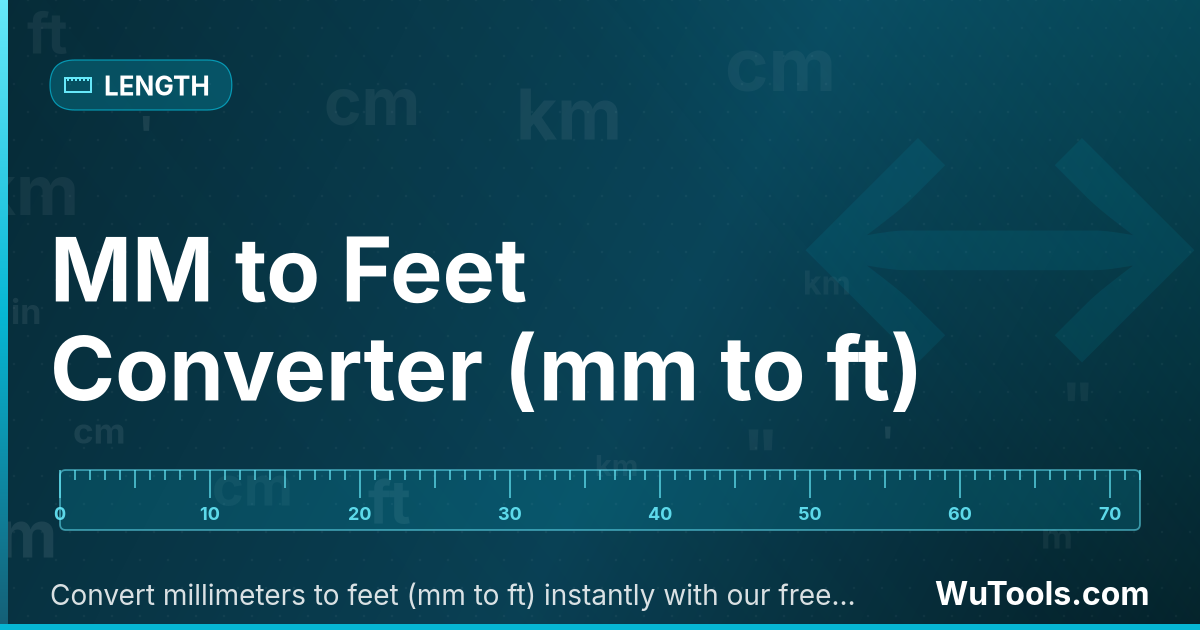 Chuyển đổi Milimét sang Feet — Chuyển đổi milimét sang feet (mm sang ft) ngay lập tức với công cụ trực tuyến miễn phí. Kết quả chuyển đổi chính xác từ