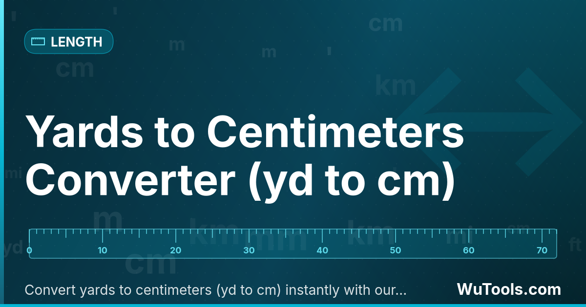 Conversor de Jardas para Centímetros — Converta jardas para centímetros (yd para cm) instantaneamente com nosso conversor online gratuito. Resultados de conver