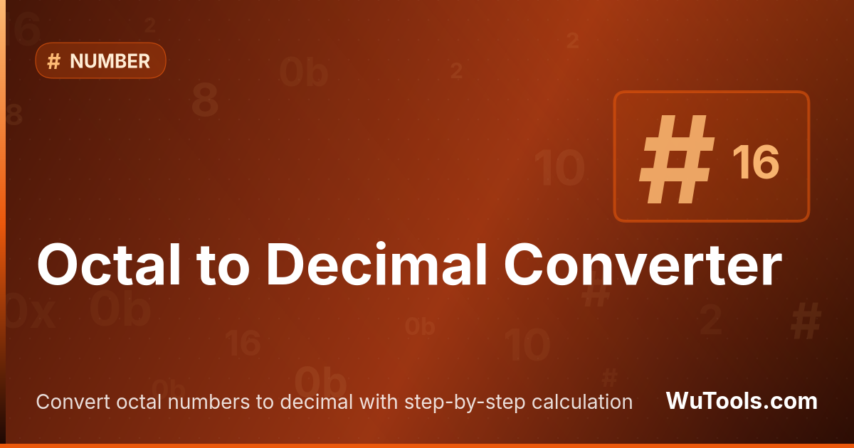 Convertisseur octal vers décimal — Convertissez vos nombres octaux en décimal avec un calcul clair et détaillé. Outil précis pour passer de la base 8 à la