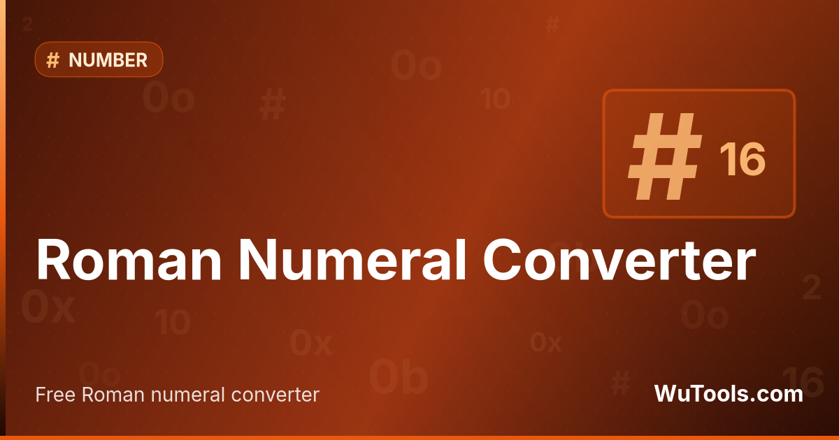 Convertidor de Números Romanos — Convertidor de números romanos gratis. Convierte decimales (1–3999) a números romanos y al revés. Valida la forma canóni