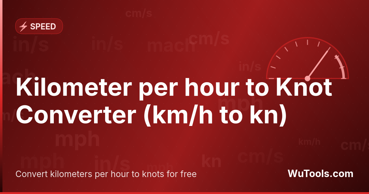 Conversor de Quilômetro por hora para Nó — Converta km/h para kn instantaneamente. Conversor de velocidade online grátis com resultados precisos para quilômetros p