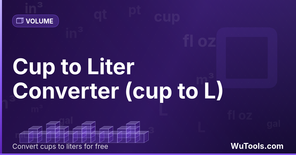 Tasse en Litre — Convertir tasses vers litres gratuitement. 1 cup = 0.23658824 L. Convertisseur précis avec formule, exemples et table de