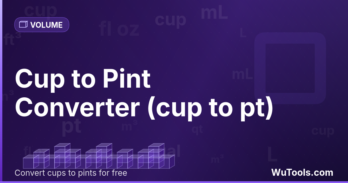 Tasse en Pinte — Convertissez tasses en pintes instantanément : 2 tasses US = 1 pinte US (16 fl oz). Calculatrice cup → pt pour recettes,
