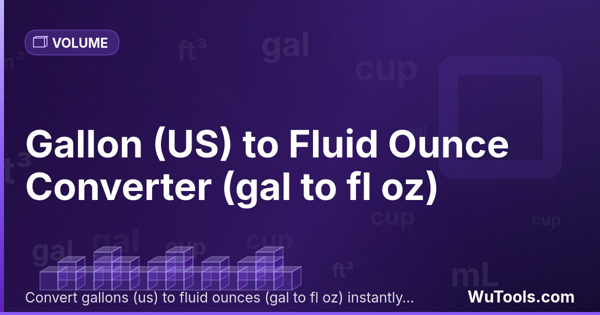 Galão (EUA) para Onça Líquida — Converta galões (eua) para onças líquidas grátis. 1 gal = 127.99999984 fl oz. Conversor preciso com fórmula, exemplos e