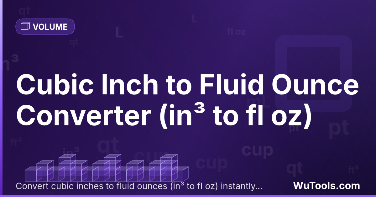 Pouce Cube en Once Liquide — Convertir pouces cubes vers onces liquides gratuitement. 1 in³ = 0.55411255 fl oz. Convertisseur précis avec formule, ex