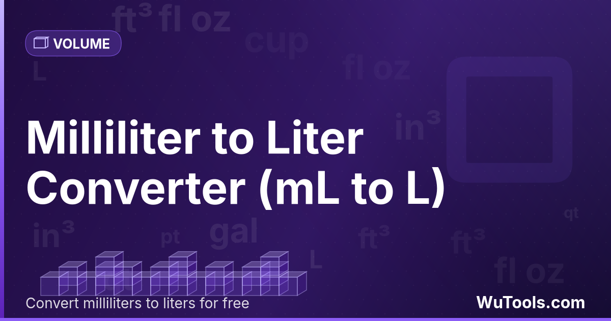 Millilitre en Litre — Convertir millilitres vers litres gratuitement. 1 mL = 0.001 L. Convertisseur précis avec formule, exemples et table de