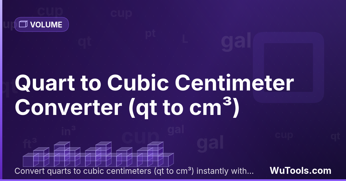 Quart en Centimètre Cube — Convertir quarts vers centimètres cubes gratuitement. 1 qt = 946.352946 cm³. Convertisseur précis avec formule, exemples