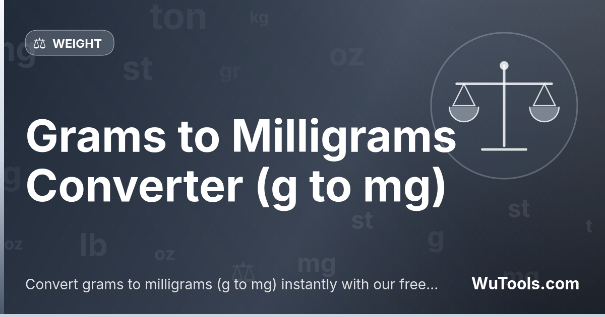 Convertisseur Grammes en Milligrammes — Convertissez les grammes en milligrammes instantanément : mg = g × 1000. Calculatrice g en mg gratuite pour dosage médic