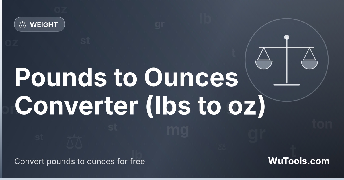 Conversor de Libras para Onças — Converta libras para onças (lb para oz) instantaneamente com nosso conversor online gratuito. Resultados precisos com pr