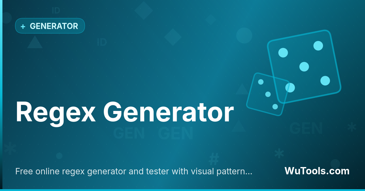Gerador de Regex — Construtor visual de regex + testador ao vivo. 12 padrões prontos (email, URL, IPv4, cartão, data ISO), gera código JS/P
