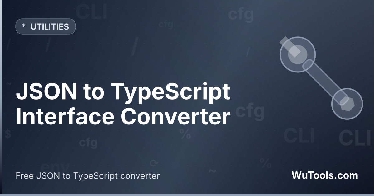 JSON to TypeScript Interface — Free JSON to TypeScript converter. Paste any JSON, get strict interfaces with nested types, optional fields, and nullabl
