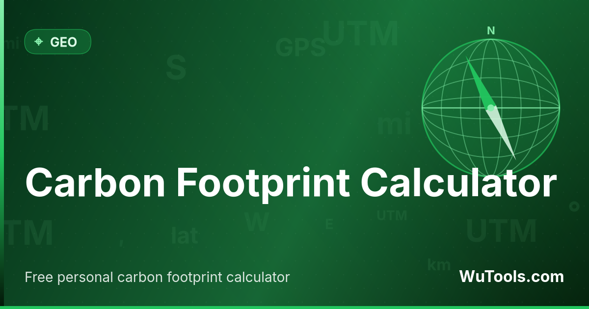 Carbon Footprint Calculator — Free personal carbon footprint calculator. Track tCO₂e/year from transport, home energy, diet & shopping. EPA + DEFRA em