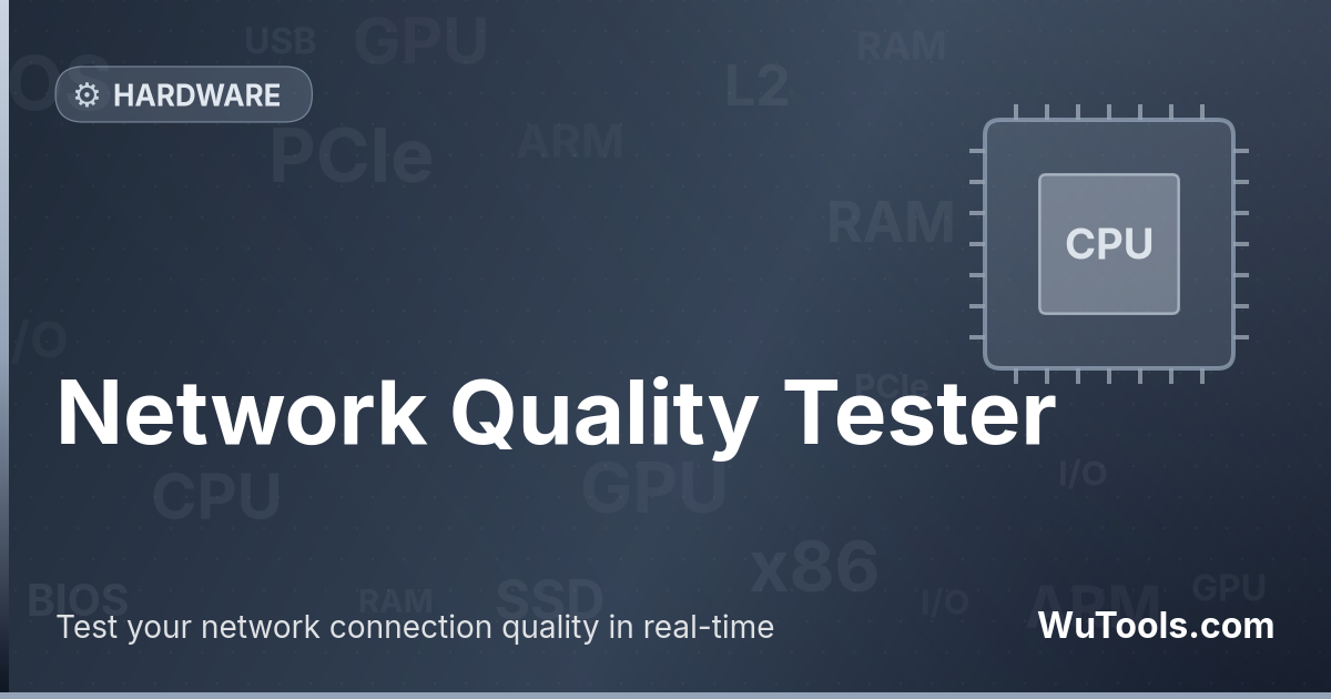 Network Quality Tester — Test your network connection quality in real-time. Monitor network type, bandwidth, round-trip time (RTT), and connectio