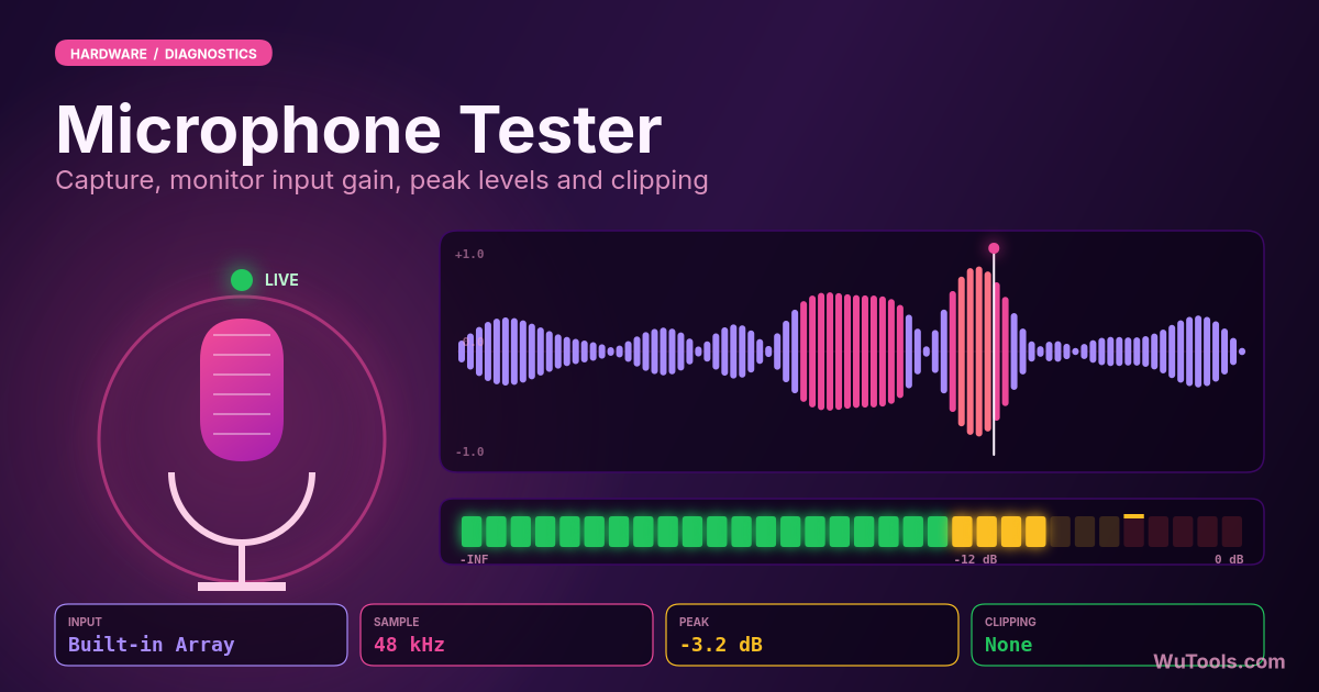 Testeur De Microphone Vu m tre En Direct WuTools