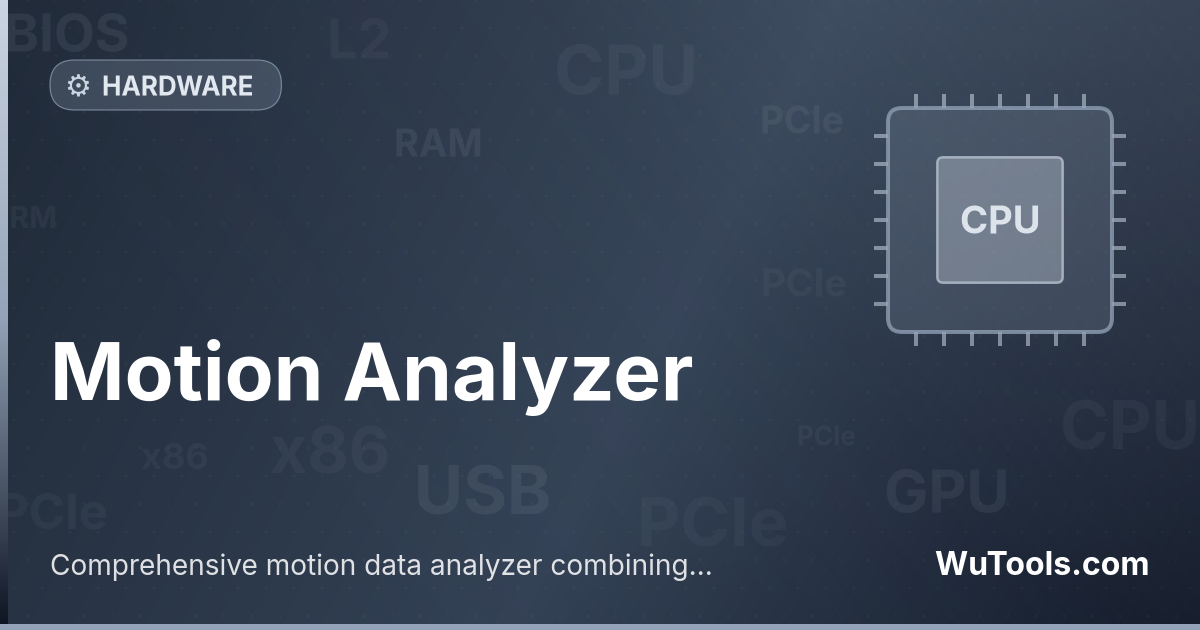 Motion Analyzer — Analyze accelerometer, gyroscope and orientation data together in real time. Record motion sequences, watch live 9-DOF c