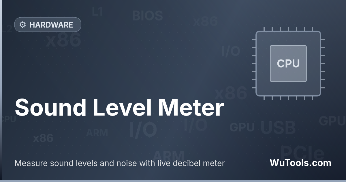 Đồng hồ đo âm thanh — Đo mức độ âm thanh và tiếng ồn với đồng hồ decibel trực tiếp. Giám sát tiếng ồn môi trường, theo dõi mức dB và nhận cảnh
