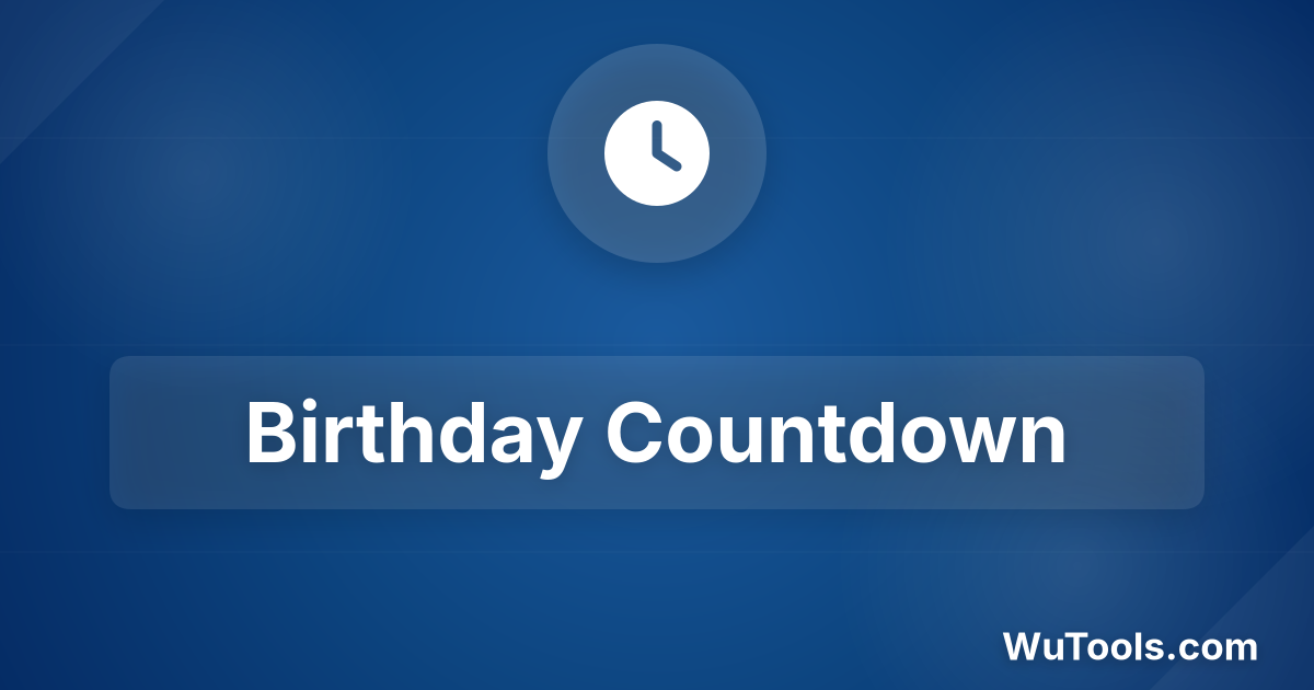 Birthday Countdown — Live countdown to your next birthday down to the second, with fireworks, confetti or balloons at midnight. Custom name,