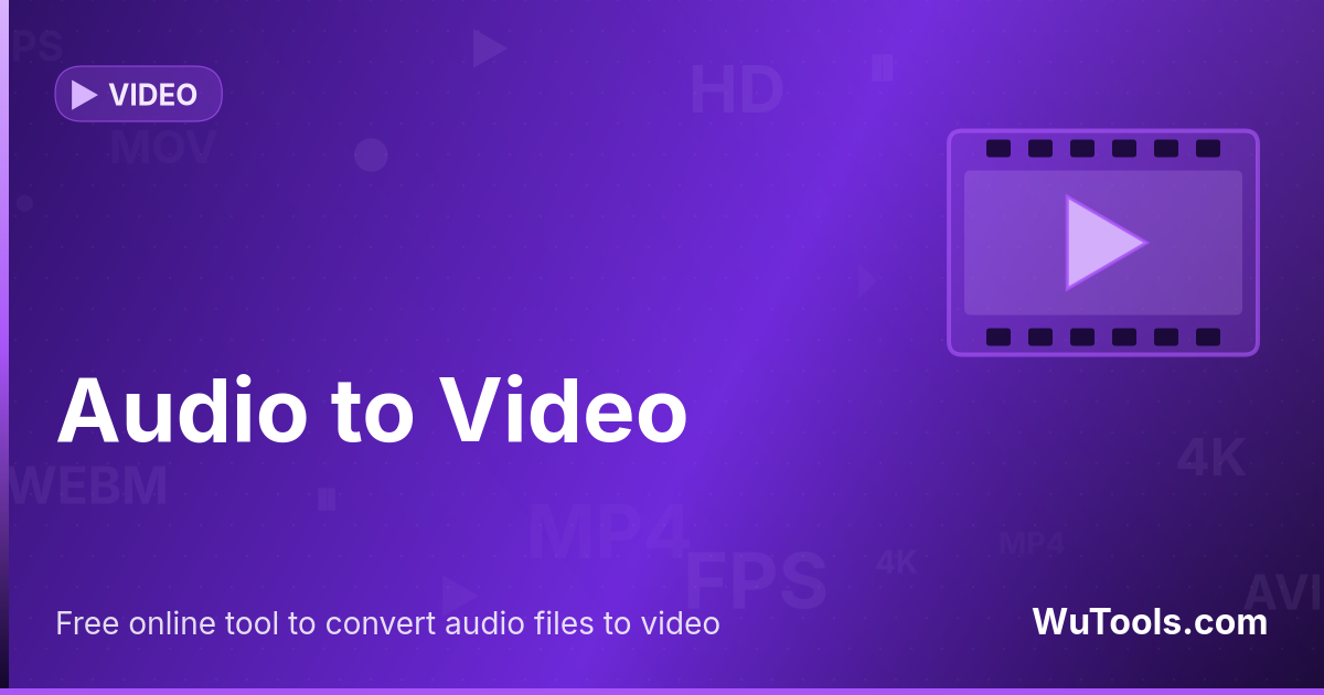 Âm Thanh Sang Video — Công cụ miễn phí chuyển đổi file âm thanh sang video. Thêm nền màu, gradient hoặc hình ảnh. Tạo video MP4/WebM từ MP3, W